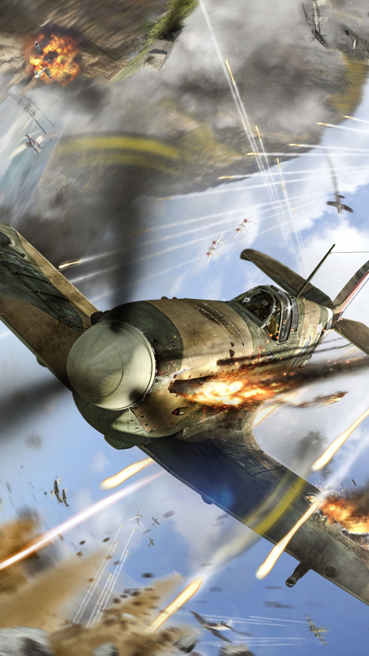 Warplanes dogfight