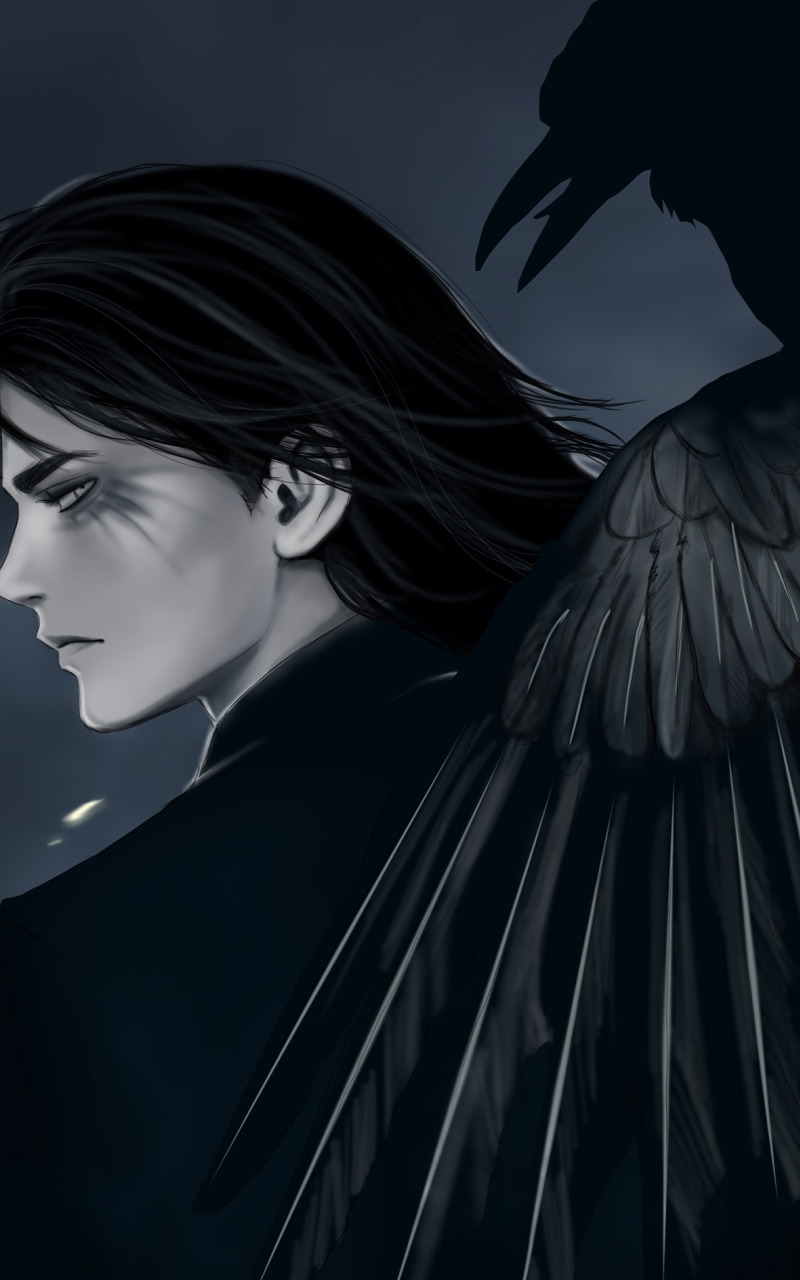 The crows prince. Эрен Йегер птица. Черноволосый демон. Юноша с чёрными крыльями. Парень с черными крыльями.