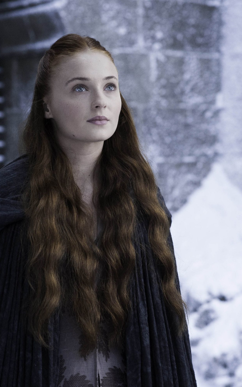 Скачать обои актриса, рыжая, Игра Престолов, Game of Thrones, Sophie  Turner, Sansa Stark, Софи Тернер, раздел фильмы в разрешении 800x1280