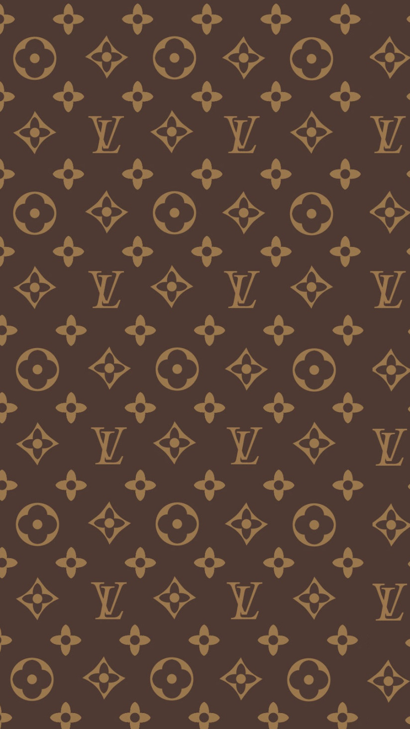 Скачать обои стена, узоры, коричневый, patterns, fon, louis vuitton, луи  виттон, LV, раздел текстуры в разрешении 824x1464