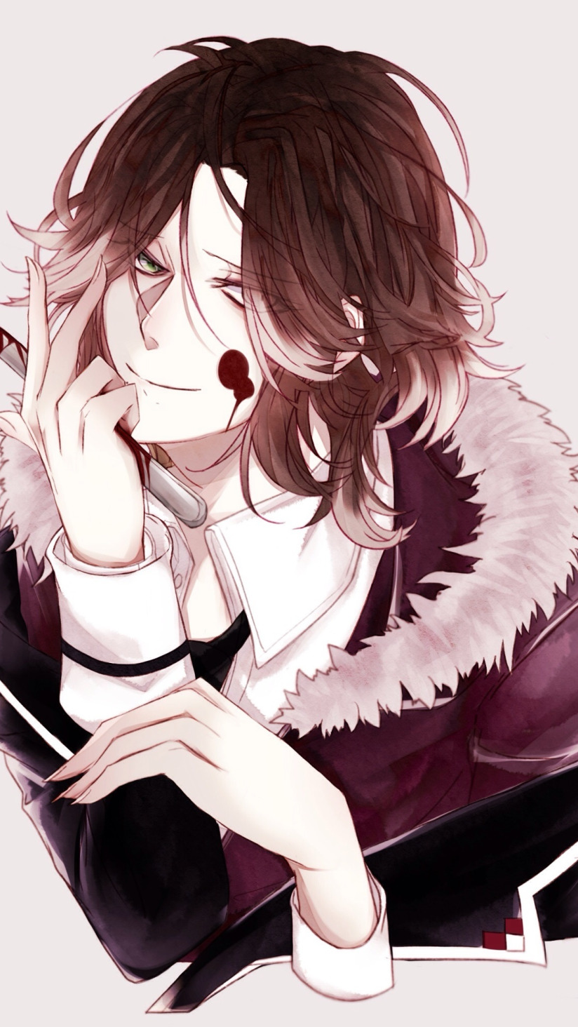 Скачать обои кровь, аниме, арт, нож, вампир, Diabolik Lovers, дьявольские  возлюбленные, Sakamaki Laito, раздел прочее в разрешении 824x1464