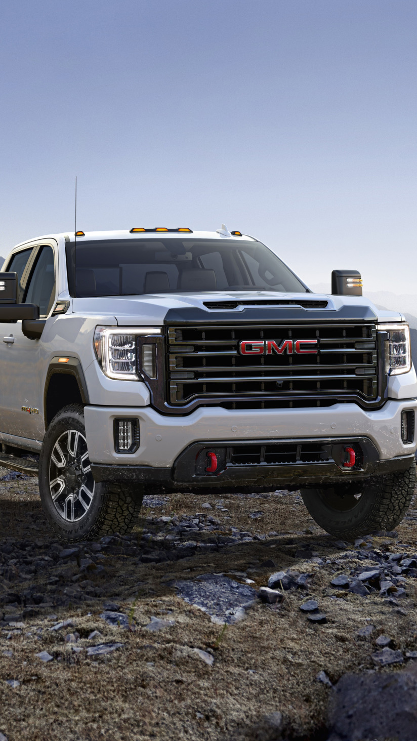 Скачать обои машина, фары, пикап, GMC, Sierra, 2500 HD AT4, раздел другие  марки в разрешении 824x1464