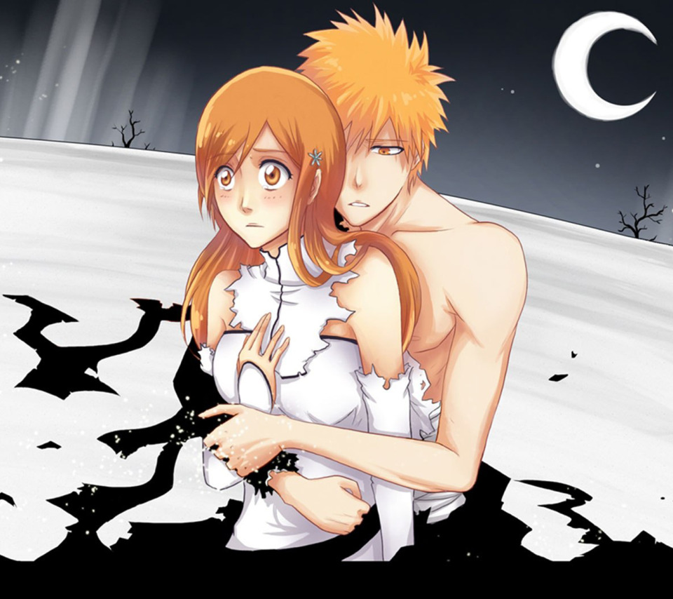 Скачать обои Аниме, Арт, bleach, Inoue orihime, Kurosaki ichigo, раздел  прочее в разрешении 960x854