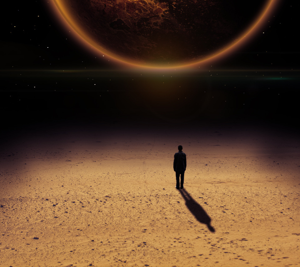 Сладостная тень. Человек бесконечность. Космос одиночество. Человек на фоне планет. Одинокий космос.