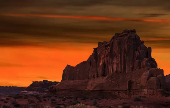 Ночь, природа, Arches National Park