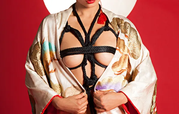 Грудь, модель, кимоно, Playboy, hiromi oshima