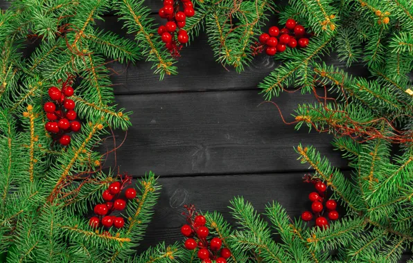 Картинка украшения, ягоды, Рождество, Новый год, christmas, new year, wood, merry