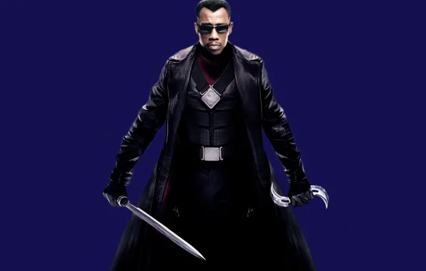 Поза, оружие, Blade, Уэсли Снайпс, Wesley Snipes, Блэйд