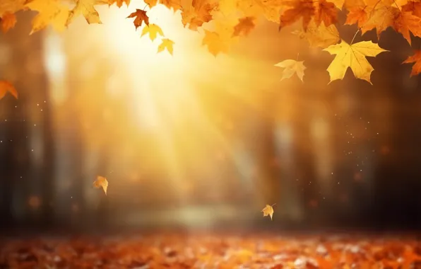 Картинка осень, листья, парк, forest, park, autumn, leaves, sunlight