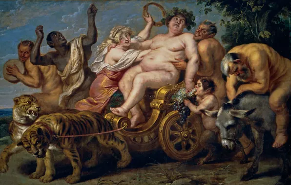 Картинка картина, мифология, Триумф Вакха, Корнелис де Вос