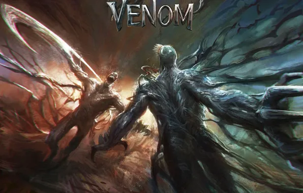 Бой, арт, драка, сражение, Веном, Venom, симбиоты