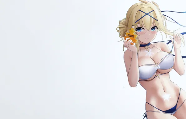 Girl, sexy, boobs, anime, beautiful, pretty, erotic, blonde