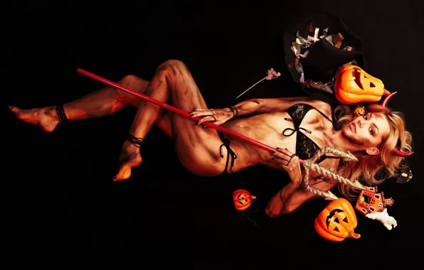 Купальник, Girl, трезубец, halloween