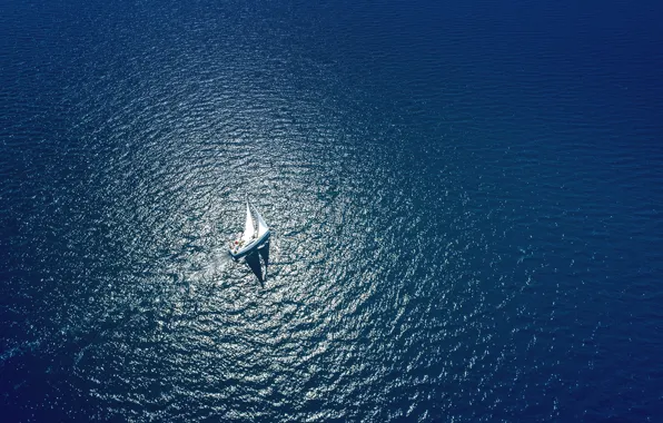 Море, яхта, паруса, open sea, вид с дрона, amazing view, угол с высоты птичьего полета, …