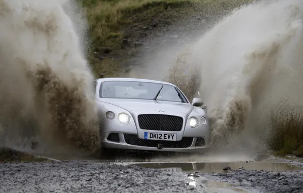 Брызги, Дорога, лужа, Грязь, Top Gear, Rally, Bentley Continental Gt Speed