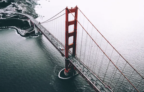 Мост, США, вид сверху, Сан - Франциско