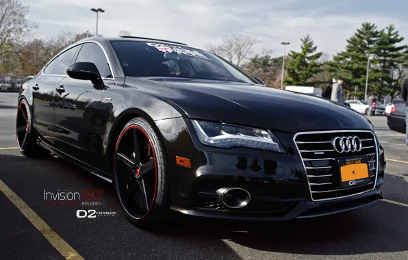 Картинка black, With Deep Concave CV2 Wheels By D2FORGED, Audi A7