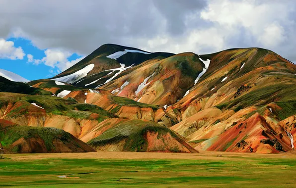 Картинка небо, облака, горы, Исландия