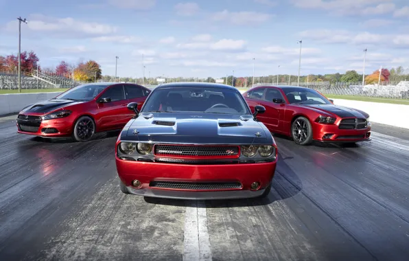 Dodge, Трио, Tuning, Road, Muscle Cars, Challenger Srt, Dart Gt, Scat Pack