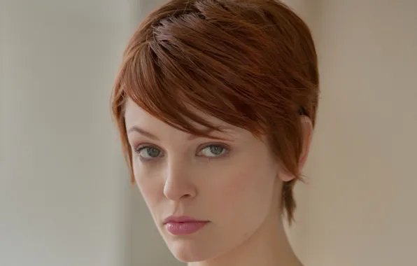 Rose, close-up, woman, young, eyes, short hair, model, focus