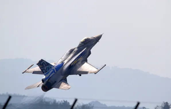 Истребитель, взлет, Fighting Falcon, F-16C, «Файтинг Фалкон»
