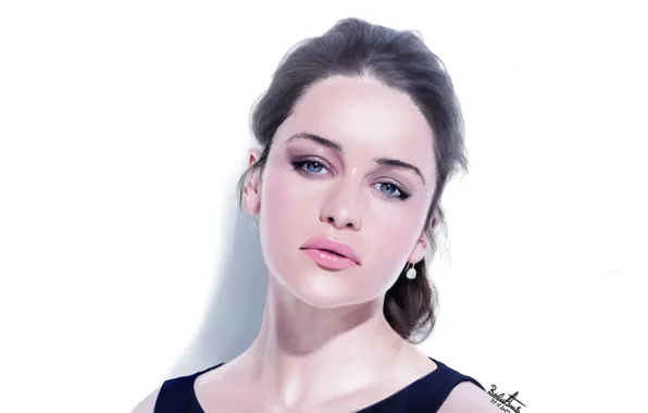 Девушка, Взгляд, Белый, Губы, Лицо, Girl, Глаза, Фон