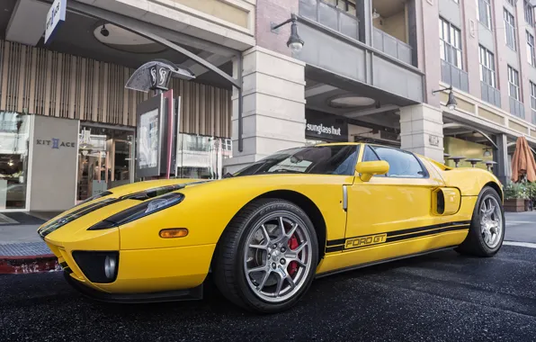 Картинка city, ford, yellow, street