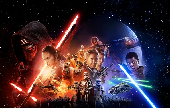 Картинка star wars, штурмовик, звёздные войны, хан соло, Harrison Ford, R2-D2, финн, Finn