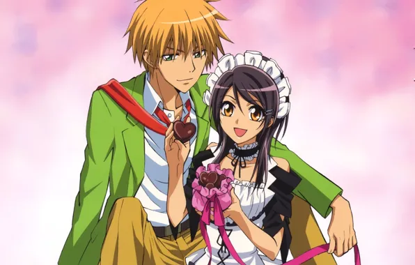 Аниме, арт, пара, Kaichou wa Maid-sama!
