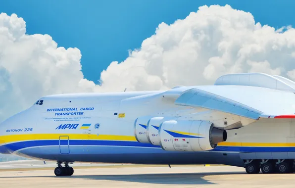Картинка Облака, Самолет, Двигатели, Мечта, Украина, Мрия, Ан-225, Airlines