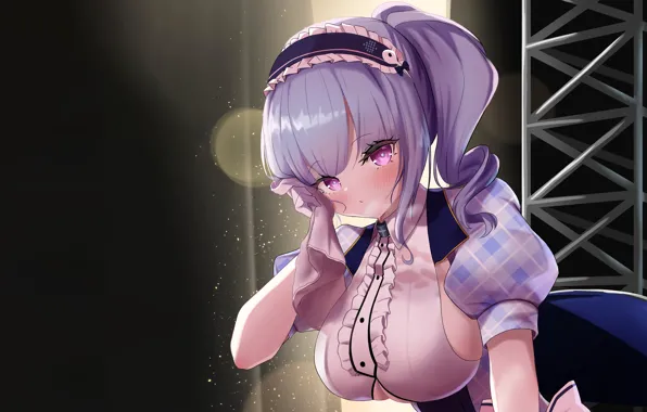 Girl, sexy, cleavage, blouse, long hair, boobs, anime, beautiful