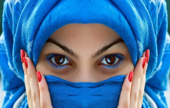 Blue, eyes, beautiful, model, beauty, women, face, make-up