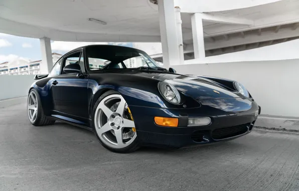 Porsche, Blue, Front, Porsche 993