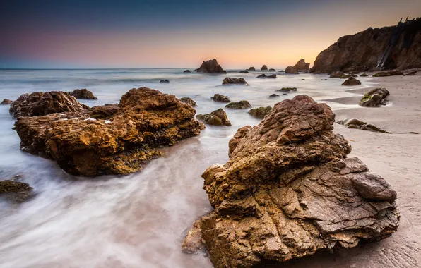 Песок, пляж, камни, океан