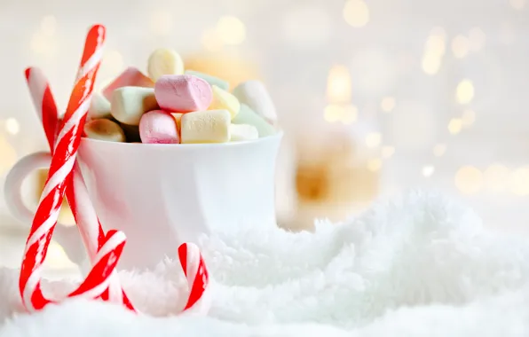 Украшения, Новый Год, Рождество, кружка, леденцы, какао, candy, marshmallow