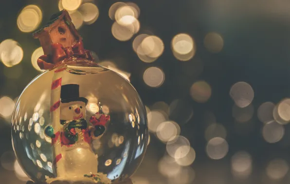 Картинка праздник, шары, игрушка, снеговик