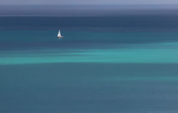 Картинка море, лодка, парус