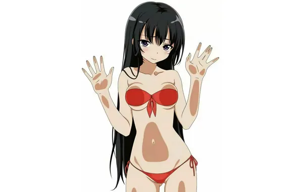 Girl, sexy, cleavage, long hair, boobs, anime, beautiful, purple eyes