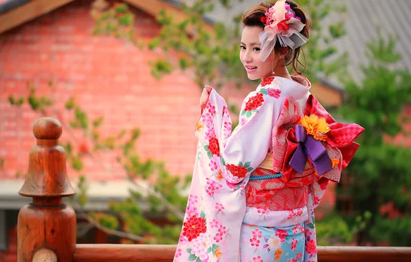 Картинка лето, лицо, стиль, одежда, кимоно