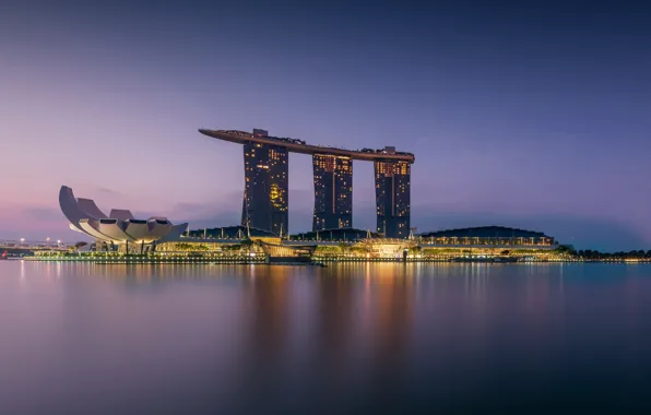 Картинка Singapore, architecture, Morning, Marina Bay