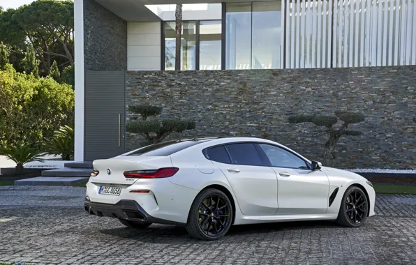 Картинка белый, купе, BMW, Gran Coupe, 840i, 8-Series, 2019, четырёхдверное купе