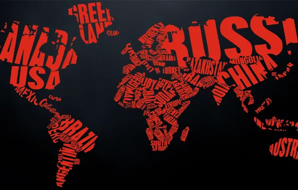 World, red, black, countries