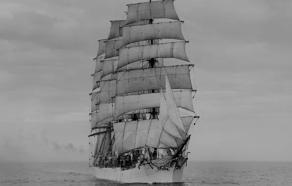 Море, ретро, парусник, Viking, барк