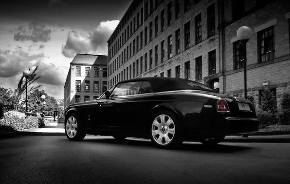 Картинка город, Rolls-Royce, черное