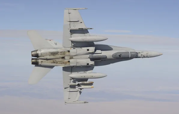 Полет, горы, крылья, истребитель, многоцелевой, Hornet, CF-18