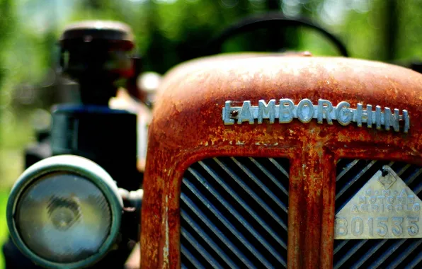 Картинка Lamborghini, ржавчина, трактор, tractor, rust, first tractor with 4WD