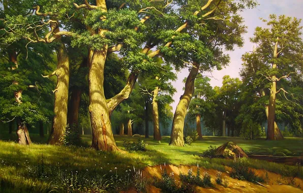 Картинка лес, картина, живопись, painting, forest big