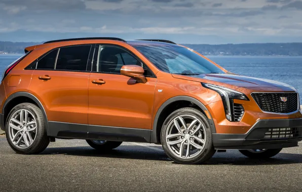 Море, car, машина, Cadillac, сбоку, колёса, Sport, Cadillac XT4
