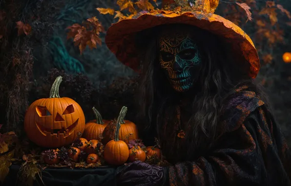 Halloween, Хэллоуин, ВЗГЛЯД, ШЛЯПА, ОСЕНЬ, ТЫКВА, ВЕДЬМА