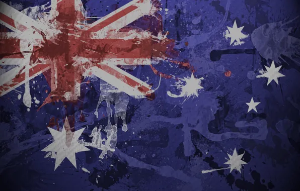 Брызги, краска, текстура, флаг, Австралии